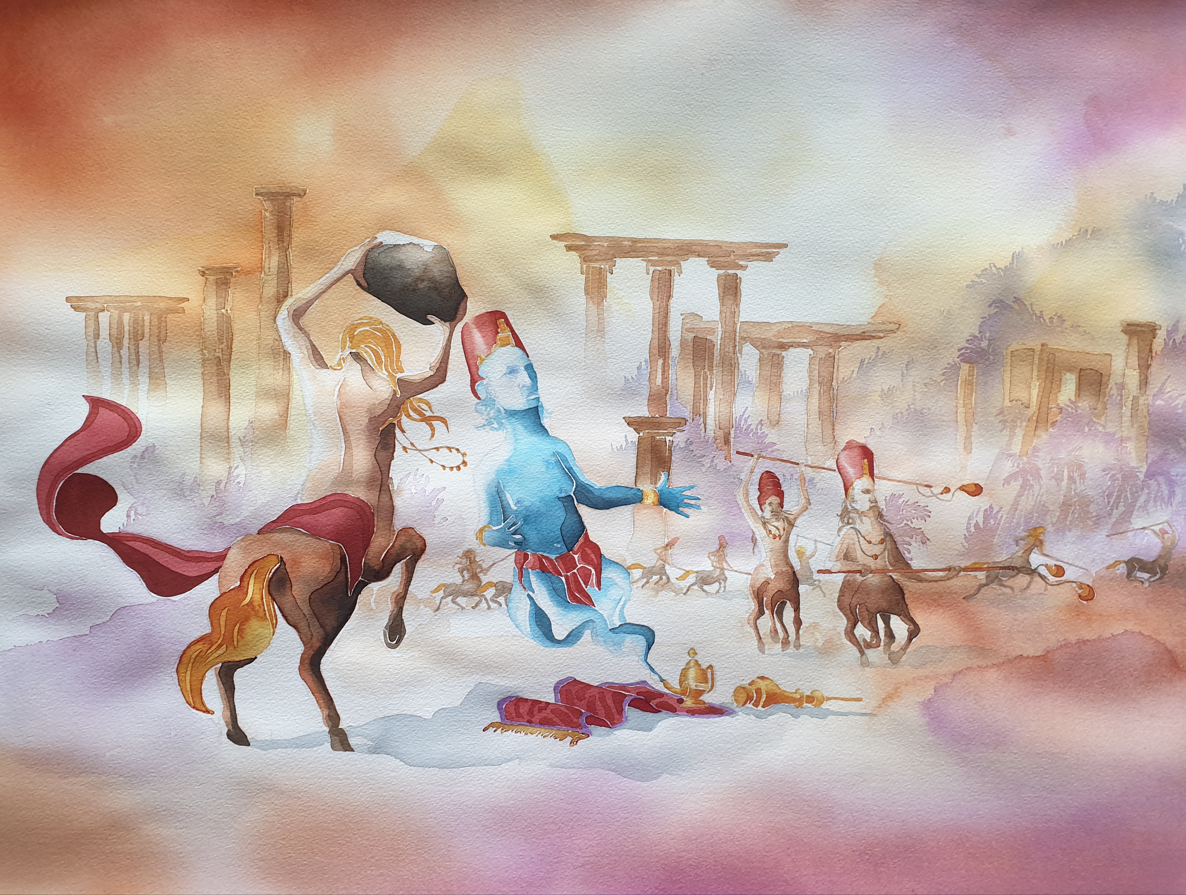 Chiron och Anden, 50 x 70 cm